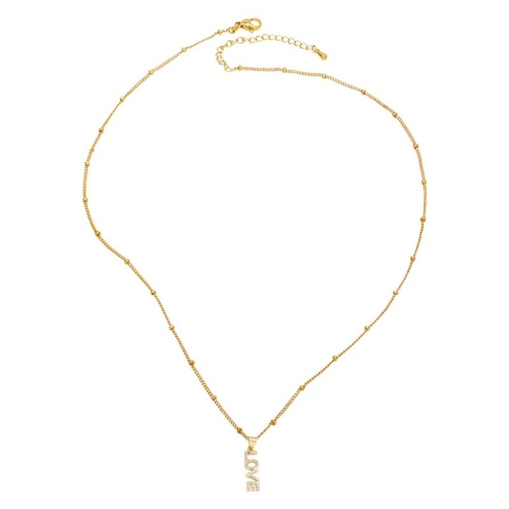 Stainless Steel Copper Zircon 18K Gold Plated Inlay Pendant Necklace Necklace - Picture 3 of 3